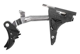 Enhanced curved drop in trigger for Glock 19 gen 4 handguns.